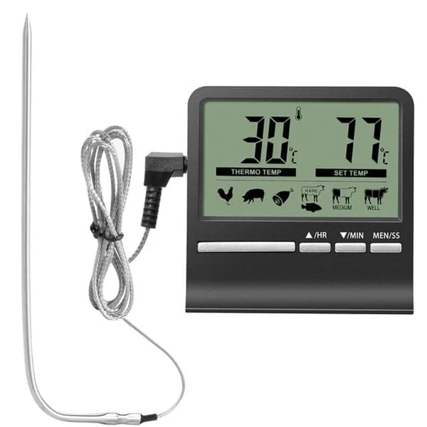 1 st digital kökstermometer med sond stor LCD-display Ti FN0014069 1 st digital kökstermometer med sond stor LCD-display Ti FN0014069