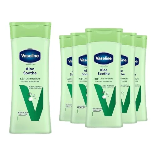 6 x vaselin intensivvård Body Lotion Aloe Soothe mjukar torr, sprucken hud 400 ml 8712561482332