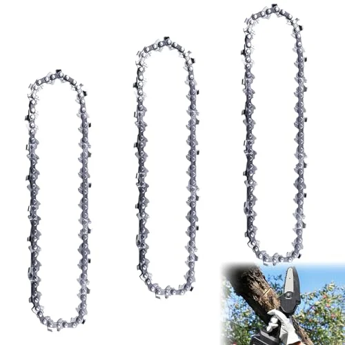 3 x sågkedja 20 cm 3/8 tum 1,1 mm 33 TG, motorsågskedja kompatibel med Einhell FORTEXXA 18/20 TH & GC LC Li T, returkedja motorsågskedjor WORX WG349E.9 766683232458