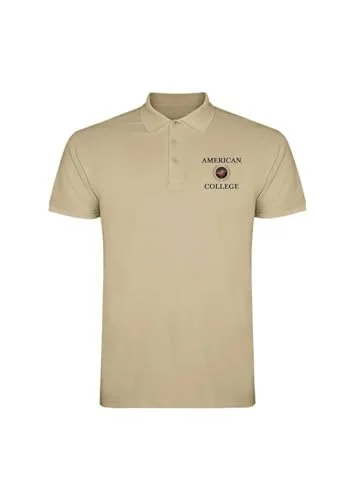 AMERICAN COLLEGE USA Pikétröjor sport andas tryckta kläder unisex barn pojkar och flickor casual modell ACPLW7 Beige 14 år, färg, �r 3666052661667