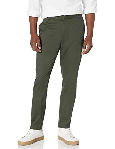 Amazon Essentials Herr Slim Fit Skrynkelbeständig platt framsida, stretch Chino byxa, mörk oliv, 42 B x 30 L 196433819538