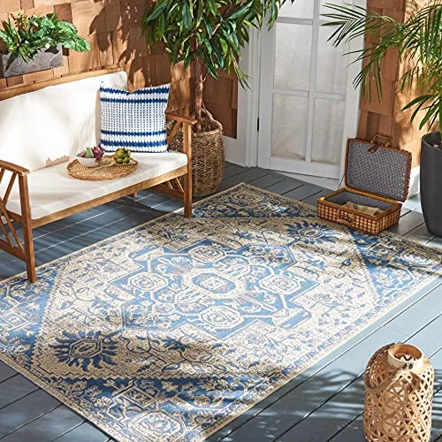 Safavieh matta 160 X 230 cm Blue/Creme 889048609792