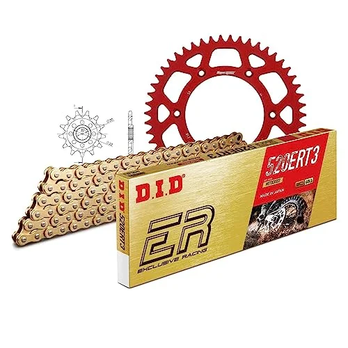 Kedjesats DID aluminium 520ERT2/114 klämlås röd för Honda CRF F 230 ccm Bj. 20042008 4068202017949