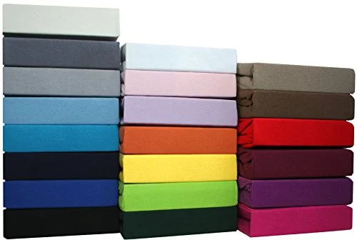 SUMG färgglad Jersey spännlakan lakan av hudsympatisk 100 % bomull (120 x 200 cm, röd) 4057171941041