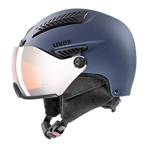 uvex hlmt 600 visor skidhjälm för dam och herr med visir individuell storleksanpassning blue matt 53 55 cm 4043197317137