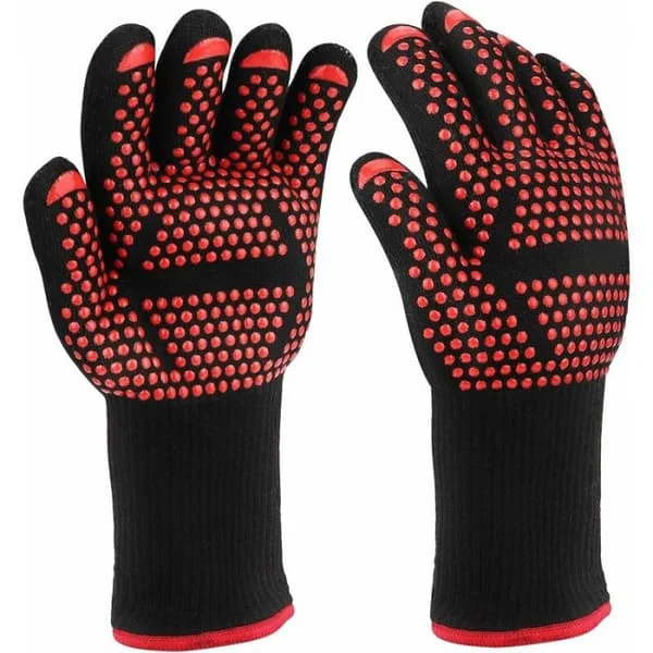 1 Pair Grill Gloves, Oven Gloves up to 800°C, Heat Resistant BBQ Gloves HY-GD-080502286 1 Pair Grill Gloves, Oven Gloves up to 800°C, Heat Resistant BBQ Gloves HY-GD-080502286