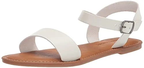 Amazon Essentials damsandal med två remmar och spänne, vit, 42 EU bred 840174923985