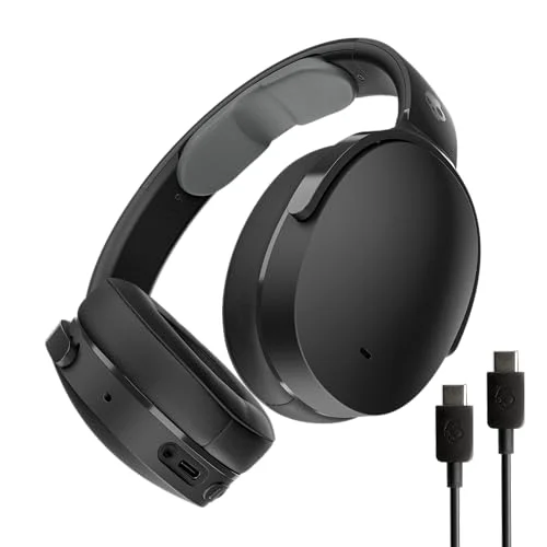 Skullcandy Hesh ANC är ett par trådlösa over ear hörlurar med brusreducering, 22 timmars batteritid och mikrofon, de fungerar iPhone, Android Bluetooth enheter Svart 810045689524