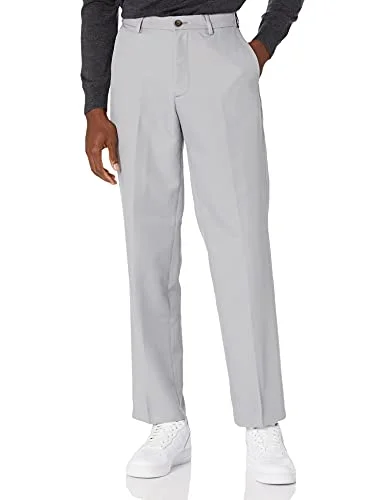 Amazon Essentials herr klassisk passform expanderbar midja platt framsida klänningsbyxa, ljusgrå, 36 B x 33 L 195111841540