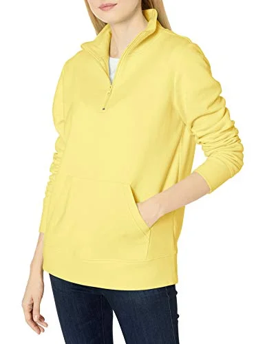 Amazon Essentials långärmad fleece kvartsdragkedja för kvinnor (finns i plusstorlek), ljusgul, XX Large 194223385836