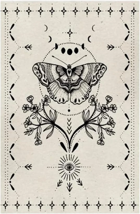 1 st 100x150cm Svart och Vit Tapestry Fjäril Tapestry Tarot T FD13-8378