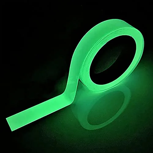 SeKi Fluorescerande självlysande tejp 25 mm x 10 meter; markeringstejp lysande i mörkret varningstejp, fosfor, reflektorband, självhäftande 4053171972153