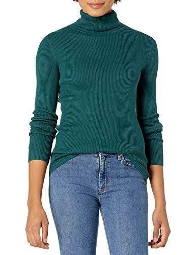 Amazon Essentials Dam Slim Fit lätt långärmad polotröja, skogsgrön, Medium 195111230832