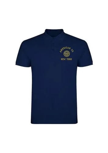 AMERICAN COLLEGE USA Pikétröjor sport andas tryckta kläder unisex barn pojkar och flickor casual modell ACPLW4 marinblå 10 år, Färg: blå, �r 3666052664323