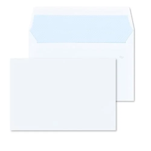 RAYLU PAPER Förpackning med vita kuvert i papper självhäftande förslutning för att skicka dokument och brev, enkel försegling, 90 g/m² tjock (kommersiell 500 stycken) 8436604546101