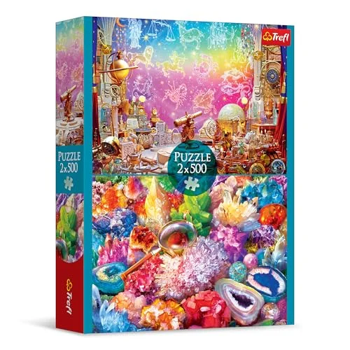 Trefl Pussel 2 i 1: Universum och kristaller x 500 delar set av två pusselspel, DIY, kreativ underhållning, för vuxna barn från 10 år 5900511374995