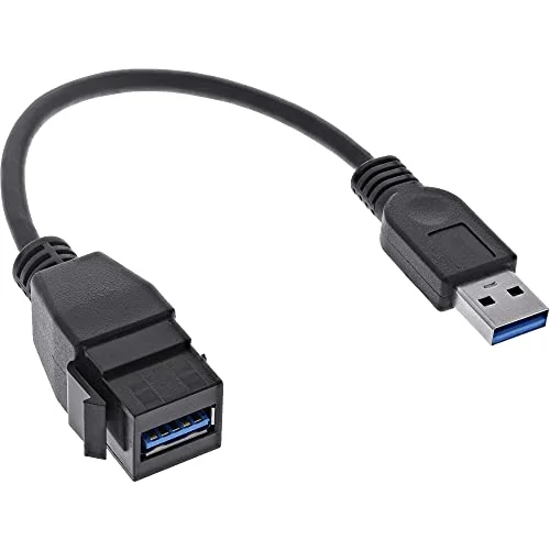 InLine® USB 3.2 Gen1 adapterkabel, A kontakt/Keystone uttag, 0,2 m 4043718300341