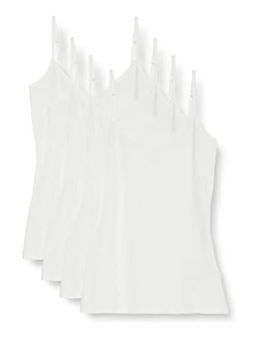 Amazon Essentials kvinnors slim fit stickad v ringad lager cami (finns i plusstorlek), paket med 4, vit, X Small 196433794361