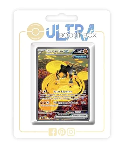 Roc de Fer ex (Iron Boulder ex) 207/162 Future Alternative Shiny Pokémon Gallery Ultraboost X Écarlate et Violet 5 Forces Temporelles Box med 10 franska kort 3701604916014