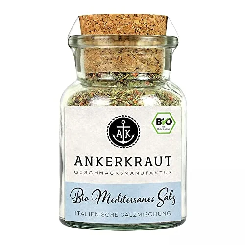 Ankerkraut, BIO medelhavssalt, kryddblandning, 120 g i korkglas 4062988840760