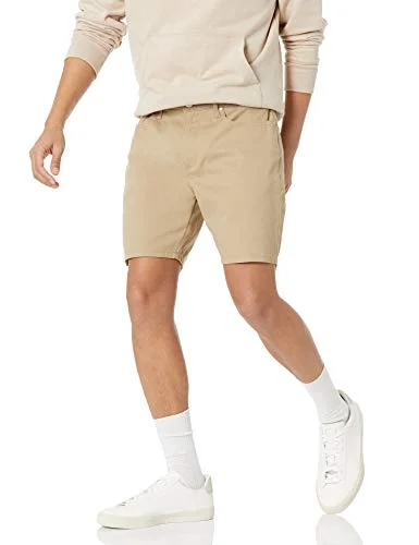 Amazon Essentials herr rak passform 17,78 cm innersöm stretch 5-fickshorts, kaki brun, 33 195111303277