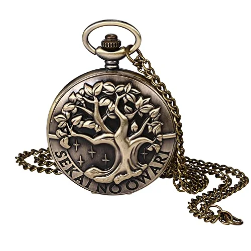 Avaner retro fickur med kedja klassiskt gammaldags steampunk motorcykel design kedjeklocka unisex hänge halsband analog handhiss klocka för män kvinnor, Brons 6 6975033405310