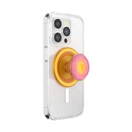 PopSockets runt telefongrepp kompatibelt med MagSafe, adapterring ingår, telefonhållare, trådlös laddning kompatibel Jelly Sunni 840173752258
