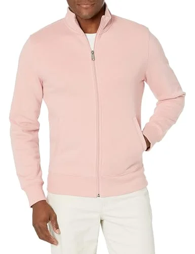Amazon Essentials herrtröja helt blixtlås fleece tröja, rosa, medium 193548689902
