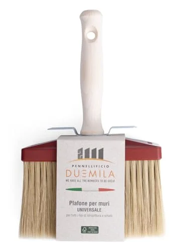 PENNELLIFICIO 2000 Professionell Plafonborste för målare och målare, med trähandtag, målarborste, väggmålningar, 6,5 x 16 cm Tillverkad i Italien 8022446001214
