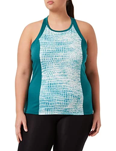 super. natural lätt dam tank top, med merinowolle, W rund hals topp tryckt Bordeaux/Rot Shibori X L 6941454878231