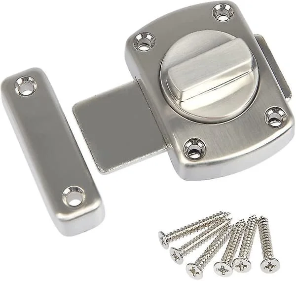 1 Pack Badrum Toalett Dörrlås Rotera Bult Grindlås Dörrlås, Med Borstad Yta Zink Legering Material MS843473