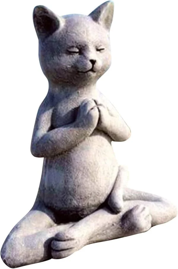 1 st Cat Buddha Meditation Cat Staty Trädgård Utomhus Skulptur FR0002019tss