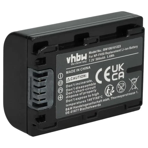 AKKU lämplig för Sony HXR MC1P ersätter NP FH40/NP FH50/NP FH70/NP FH100 med INFOCHIP & RESTLAUFZEITANZEGE 4250318649118