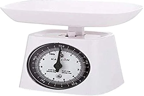 Terraillon mekaniska köksvågar, matvågar 5 kg kapacitet 1 g gradering, avtagbar skål och manuell tara 5099838137120