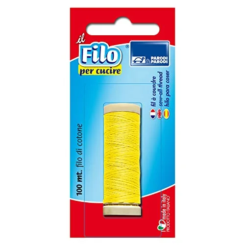20 gr Sytråd gul färg, Bomullsrulle för sömnad 100% Made in Italy, Gram Färg Gul, artikel tillverkad i Italien, Art. 663 Parodier & Paroder 8000138016630