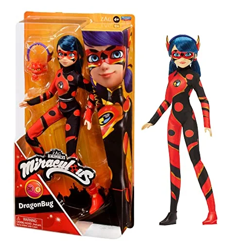 Mirakulösa nyckelpiga och katt noir leksaker drakinsekt modedocka 26 cm Dragon Bug docka med tillbehör Kwami Marinette Superhjälte Figur Bandai dockor 3701405805760