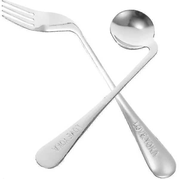 1 Set Vinklad Gaffel Sked Lätt Ergonomisk Gaffel Sked Äta Matning Utensilier Assisterande Bordsporslin DJ1122-785 1 Set Vinklad Gaffel Sked Lätt Ergonomisk Gaffel Sked Äta Matning Utensilier Assisterande Bordsporslin DJ1122-785