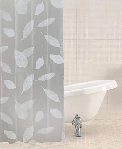 Sabichi Blad PEVA duschdraperi 180 x cm (71 71 tum) 100% polyester bladmönstrade lätt att rengöra BPA fri mögelresistent 5021961186171