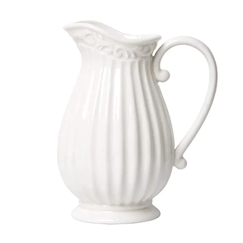 25 cm vit keramisk kanna vas för, heminredning, färska buketter med designbox förpackad 6937997013765