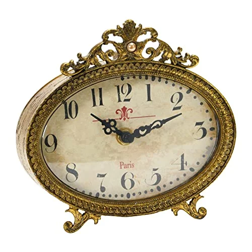 Kreativ Co Op sliten tenn, guldfinish mantelklocka 191009522676