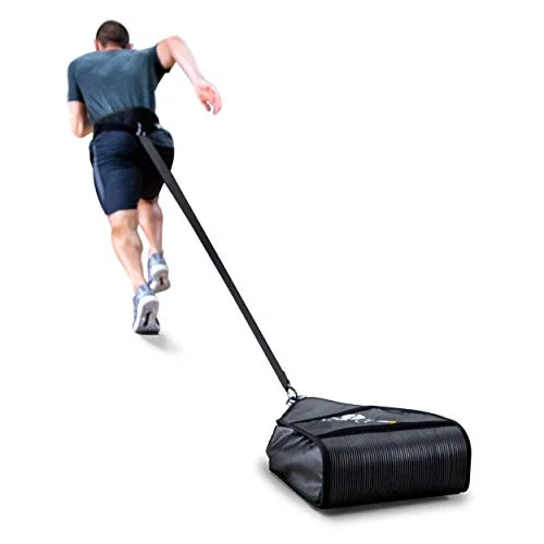 SKLZ Speed Sac, rörlig vikt motstånd släde tränare, styrka träningsutrustning, justerbart koppel och midjebälte, svart, 4,5413,6 kg 849102034175