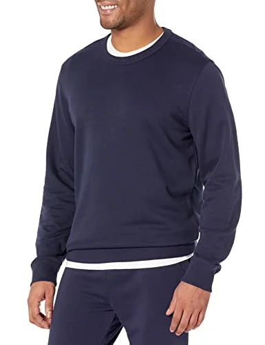 Amazon Essentials lätt långärmad fransk frotté rund hals sweatshirt för män (finns i stor och lång), marinblå, XX Large 196433880842
