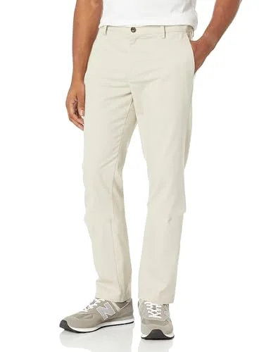 Amazon Essentials Herr Slim Fit Skrynkelbeständig platt framsida Chino byxa, sten, 32 B x 34 L 191770239209