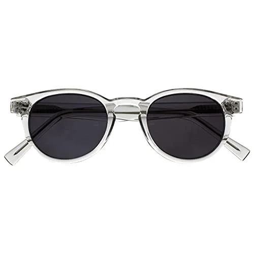 Opulize Rox Super snygga glänsande genomskinliga solläsare för kvinnor och män läsglasögon UV400 metallgångjärn runda S89 C +1,00 5055955357209