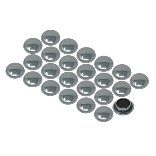 Små silverplaneringsmagneter för kylskåp, whiteboard, anslagstavla, arkivskåp paket med 24 5060185928129