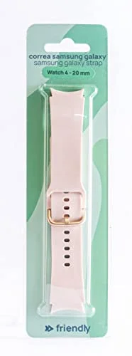 Friendly License Smartwatch rem Kompatibel med Samsung Watch 4 20 mm Rosa Tillverkad slitstark silikon För dockor mellan 14 och 21,5 cm Justerbart tillbehör 8436589914414