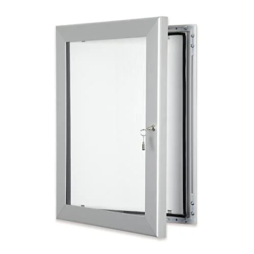 Affischfodral anslagstavlor utomhus låsbar silver A2 8438518604458