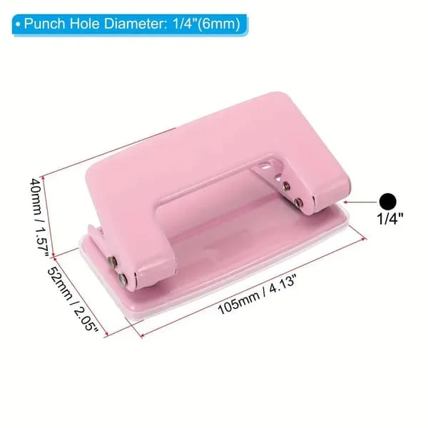 1/4 tums 2-håls hålslagare dubbel hålslagare manuell hålslagare bärbara kontorsbindningstillbehör rosa F2-2605FQH-04693 1/4 tums 2-håls hålslagare dubbel hålslagare manuell hålslagare bärbara kontorsbindningstillbehör rosa F2-2605FQH-04693