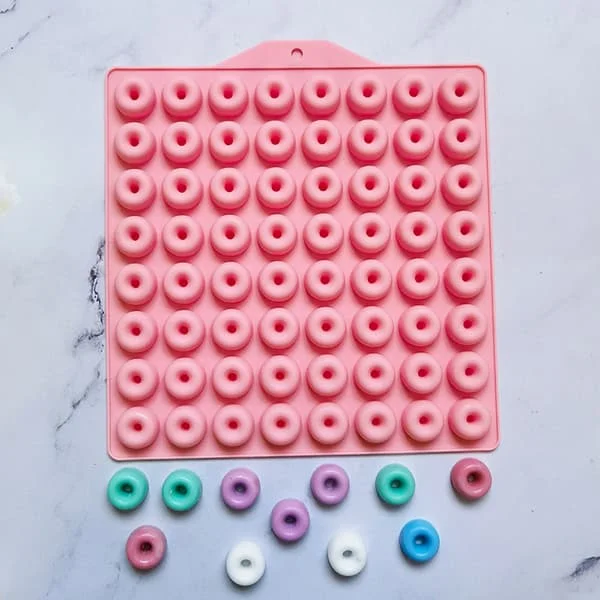 1 st 64-håls mini munk silikonformar DIY chokladgodis Pink HY-GD-072401671