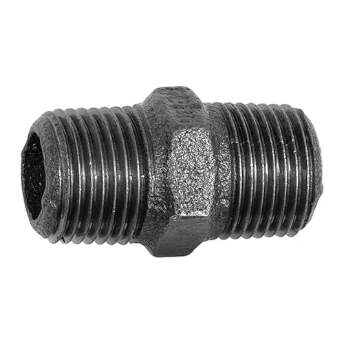 RIEGLER 133770 TFD 280 112 S dubbelgängad nippel R 1 1/2 a, a. Stänkgjutning svart, st 4047322481663